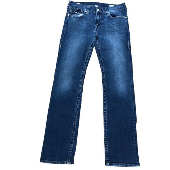 TRUE Religion Jeans Size 34 RICKY FLAP T Blue - Picture 3 of 11